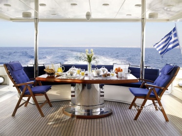 Dream B luxury motor yacht for charter in Greece and Mediterannean. Saltwater Yachts